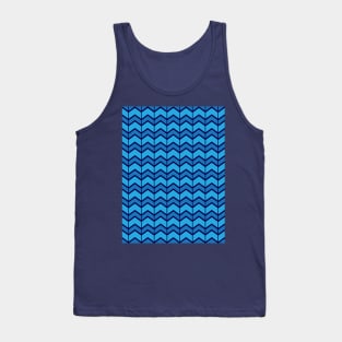 Chevron Zigzag Geometric Pattern Blue Tank Top